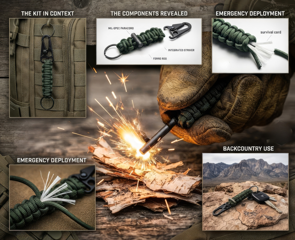 Green Bomber Survival Keychain
